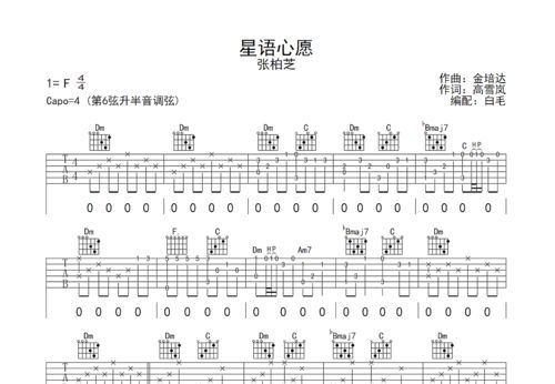 跪求录音棚张柏芝版星语心愿吉他谱