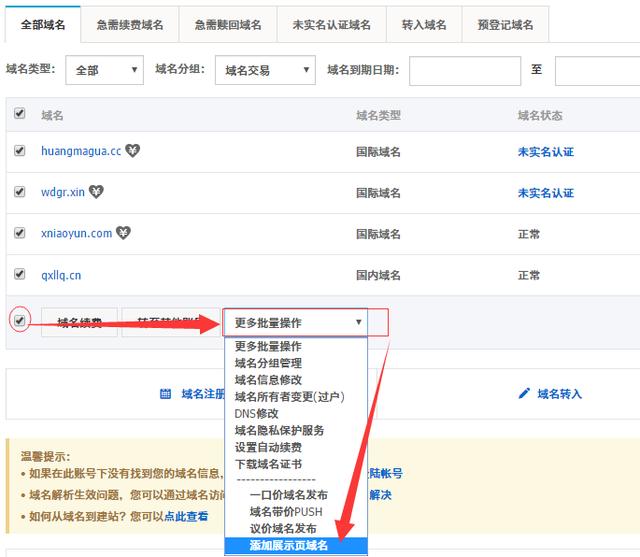 阿里云(万网)域名交易平台域名展示页批量发布实战