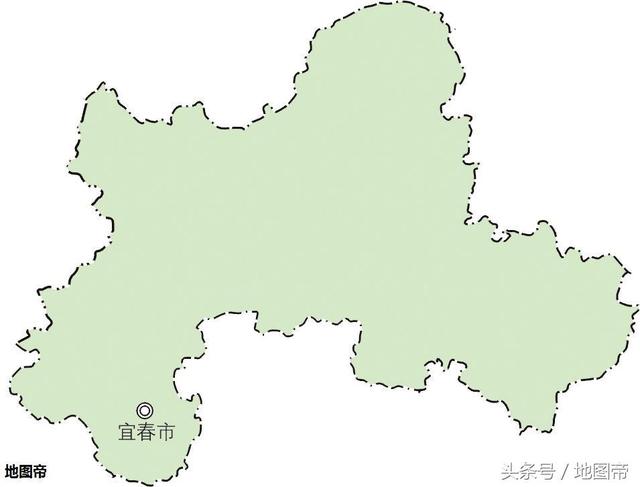 江西省宜春市市中心，地图上为何在偏远的一角？